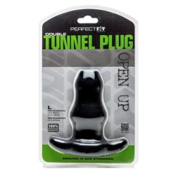 Double Tunnel Plug Noir Large12 x 7 cm