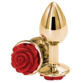 Plug Bijou Rear S 6 x 2.7cm Doré-Rouge- Bijoux Anal en stock sur Fun et plaisirs