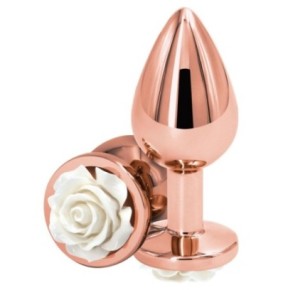 Plug Bijou REAR M 7 x 3.4cm Rose-Blanc- Bijoux Anal en stock sur Fun et plaisirs