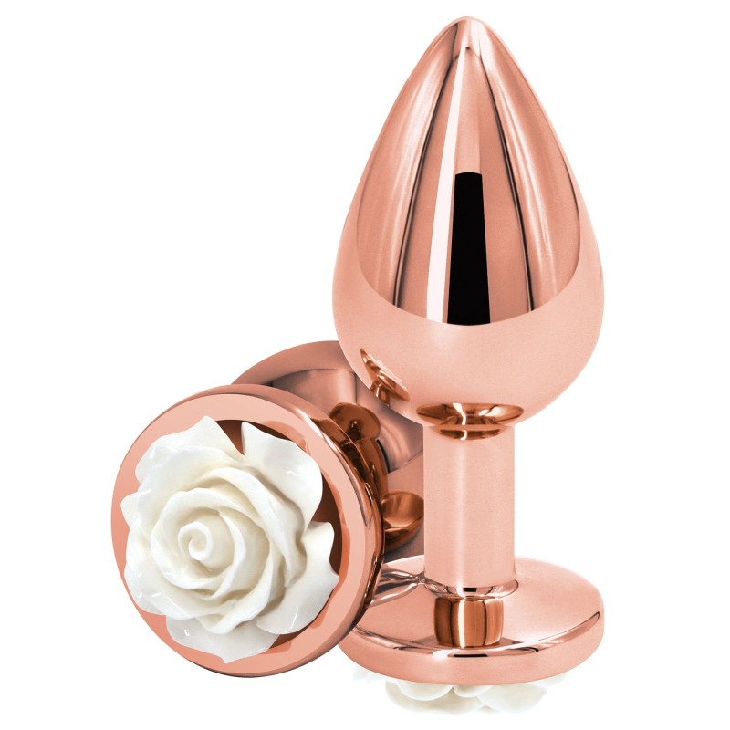 Plug Bijou REAR M 7 x 3.4cm Rose-Blanc