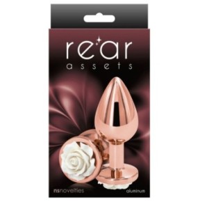 Plug Bijou REAR M 7 x 3.4cm Rose-Blanc