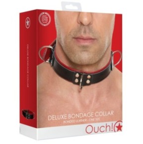 Collier Deluxe Bondage Noir-Rouge