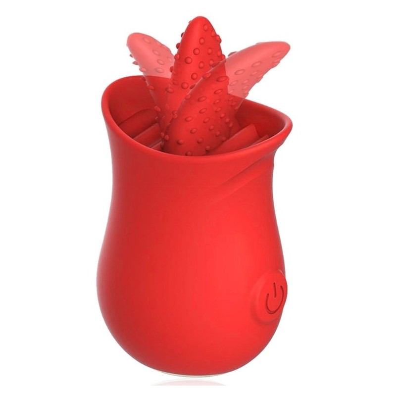 Stimulateur de clitoris Tongue Flower Rouge