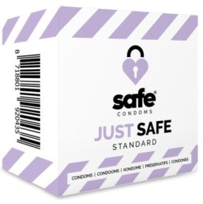 Préservatifs en latex JUST SAFE x5- Préservatifs en stock sur Fun et plaisirs