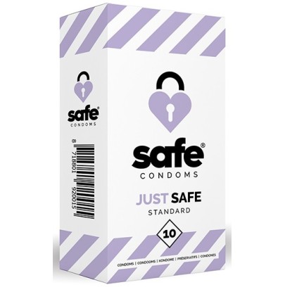 Préservatifs en latex JUST SAFE x10- Préservatifs en stock sur Fun et plaisirs