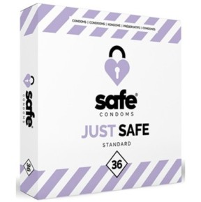 Préservatifs en latex JUST SAFE x36- Préservatifs en stock sur Fun et plaisirs