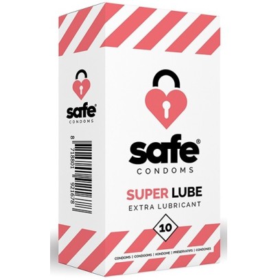 Préservatifs lubrifiés SUPER LUBE Safe x10- Préservatifs en stock sur Fun et plaisirs