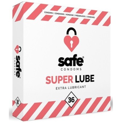 Préservatifs lubrifiés SUPER LUBE Safe x36- Préservatifs en stock sur Fun et plaisirs