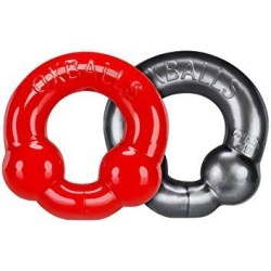 Pack Cockrings Ultraballs Oxballs Gris - Rouge- Cockrings Flexibles en stock sur Fun et plaisirs