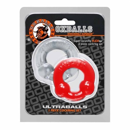 Pack Cockrings Ultraballs Oxballs Gris - Rouge