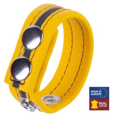 Cockring en cuir Tippy Jaune- Cockrings Cuirs en stock sur Fun et plaisirs