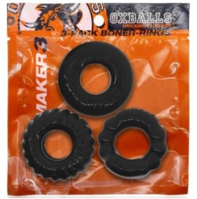 Lot de 3 Cockrings Bonemaker Noirs