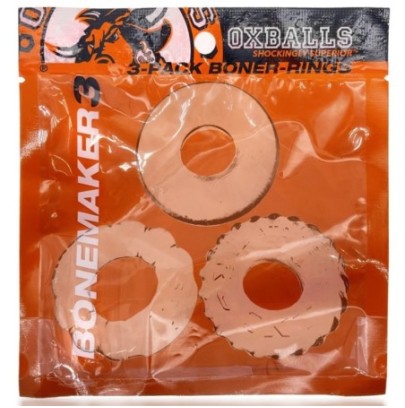 Lot de 3 cockrings Bonemaker Transparents