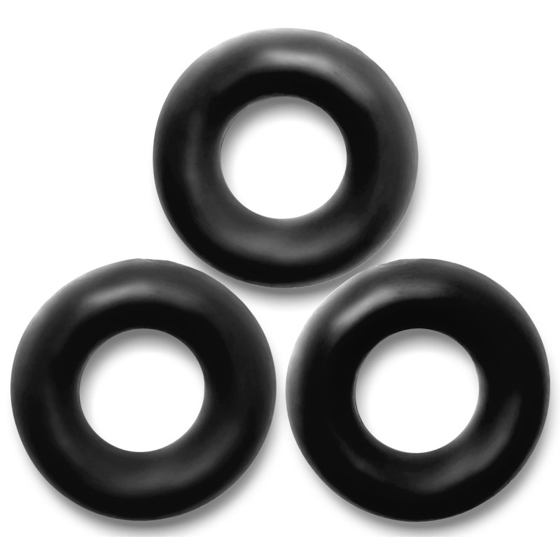 Lot de 3 cockrings Fat Willy Noirs