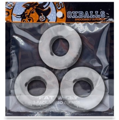 Lot de 3 cockrings Fat Willy Transparents