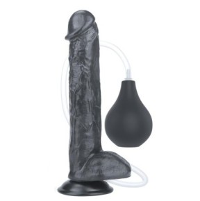 Gode réaliste éjaculateur Squirt 22 x 4.5cm Noir- Godes Ejaculateurs en stock sur Fun et plaisirs