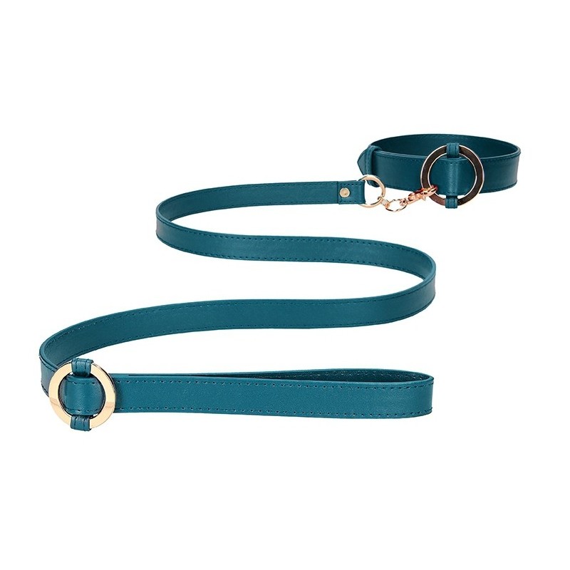 Collier-Laisse Halo Col Bleu