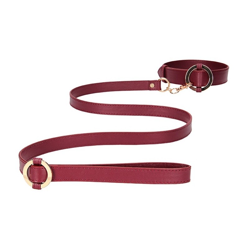 Collier-Laisse Halo Col Rouge