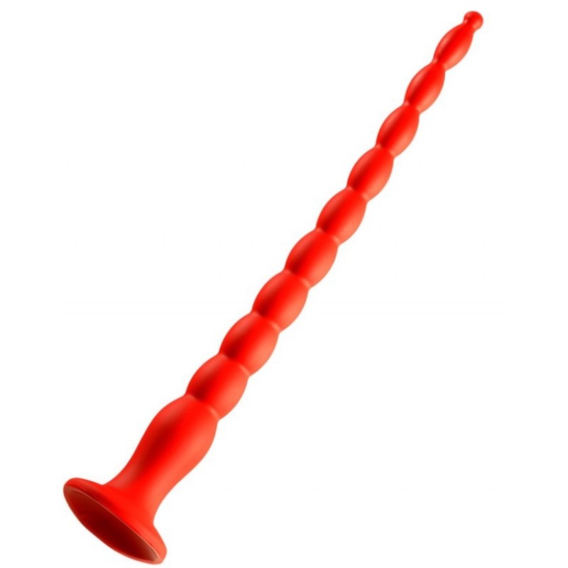 Gode long Stretch Worm N°2 - 40 x 4cm Rouge