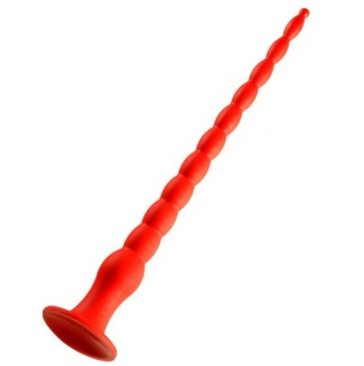 Gode long Stretch Worm N°4 - 50 x 5.2cm Rouge- Gros Gode - Longueur + de 40cm en stock sur Fun et plaisirs