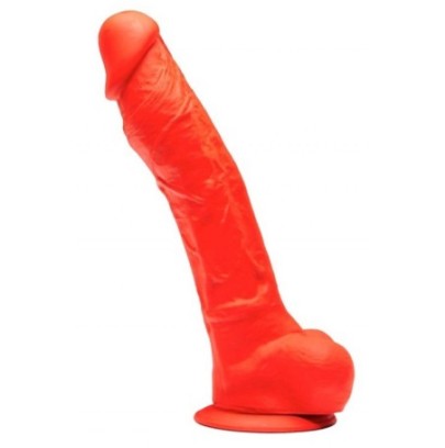 Gode en silicone Stretch N°4 - 23 x 5.2cm Rouge- GODE EN SILICONE en stock sur Fun et plaisirs