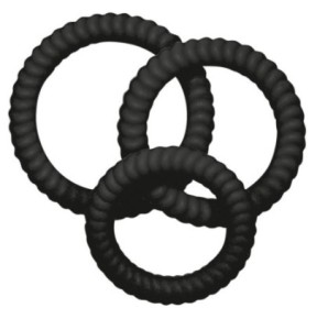 Lot de 3 cockrings silicone Lust Noirs- Cockrings Flexibles en stock sur Fun et plaisirs