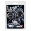 Lot de 3 cockrings silicone Lust Noirs