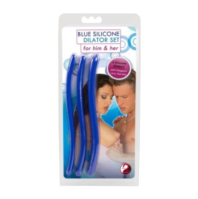 Lot de 3 tiges d'urètre silicone Bleues 16cm - Diamètre 7-12mm