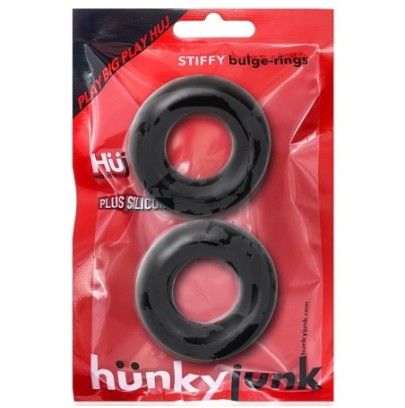 Lot de 2 cockrings Stiffy Bulge Noirs