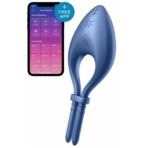 Cockring vibrant connecté Bullseye Satisfyer Bleu- COCKRING CONNECTE en stock sur Fun et plaisirs