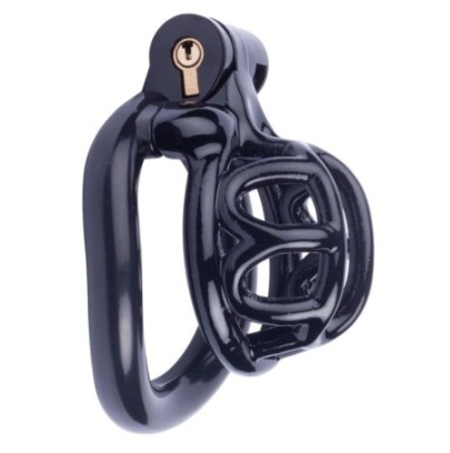 Cage de chasteté courte Lyfy 4 x 3.3cm Noire- Cages de Chasteté en stock sur Fun et plaisirs