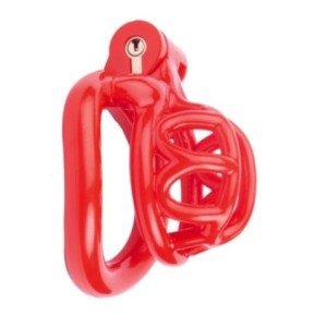 Cage de chasteté courte Lyfy 4 x 3.3cm Rouge- Cages de Chasteté en stock sur Fun et plaisirs