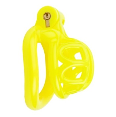 Cage de chasteté courte Lyfy 4 x 3.3cm Jaune- Cages de Chasteté en stock sur Fun et plaisirs