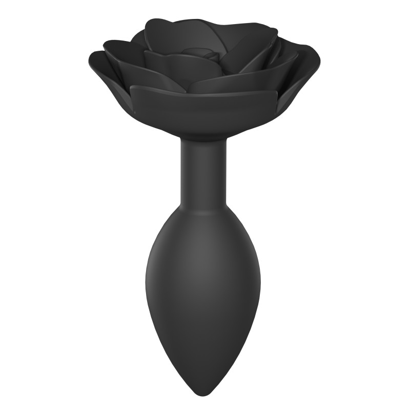 Plug anal bijou Open Roses L 9 x 3.8cm Noir