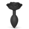 Plug anal bijou Open Roses L 9 x 3.8cm Noir