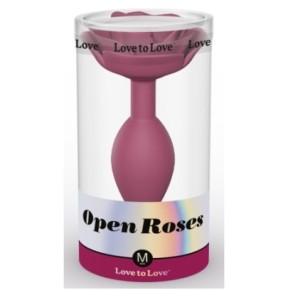 Plug anal bijou Open Roses M 8 x 3.3cm Rose