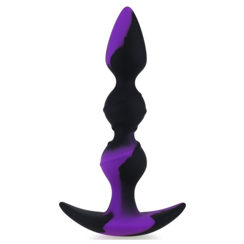 Plug silicone Three Pal 15 x 3.2cm Noir-Violet