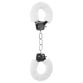 Menottes Pleasure Furry Blanches- Menottes en stock sur Fun et plaisirs