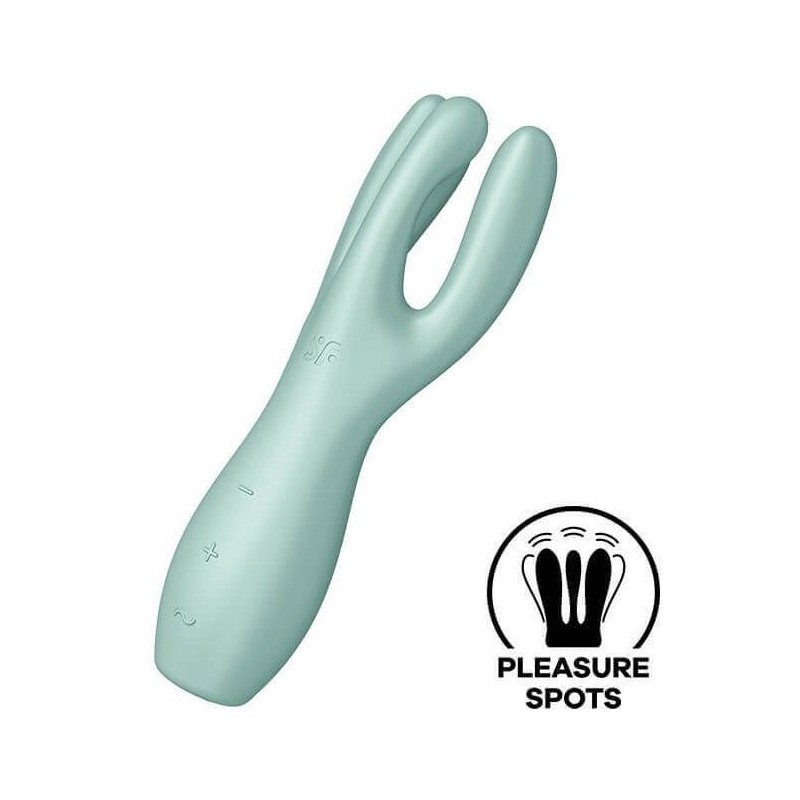 Stimulateur de clitoris Threesome Satisfyer 14cm Vert