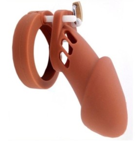 Cage de chasteté Silicone Bran 9 x 3cm Marron- Cages de Chasteté en stock sur Fun et plaisirs