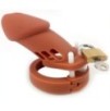 Cage de chasteté Silicone Bran 9 x 3cm Marron