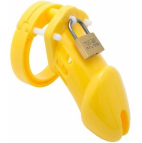 Cage de chasteté Silicone Bran 9 x 3cm Jaune- Cages de Chasteté en stock sur Fun et plaisirs