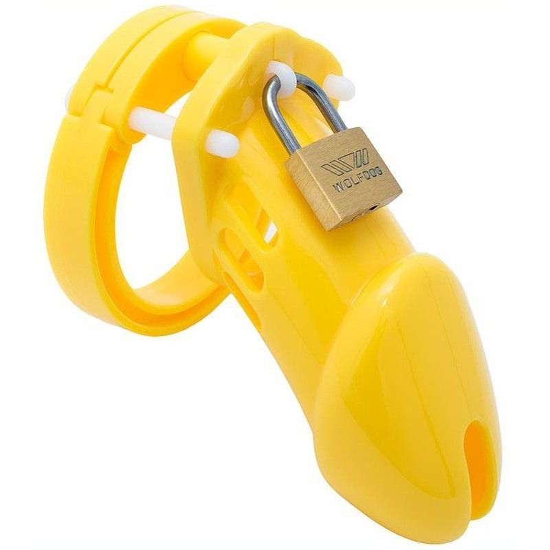 Cage de chasteté Silicone Bran 9 x 3cm Jaune