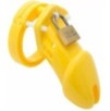 Cage de chasteté Silicone Bran 9 x 3cm Jaune