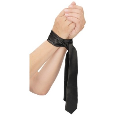 Cravate Bandeau Tie Me Up Noire- Menottes en stock sur Fun et plaisirs