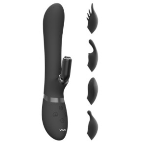 Vibro Rabbit Chou 23 x 3.5cm Noir- Rabbits Vibrants en stock sur Fun et plaisirs