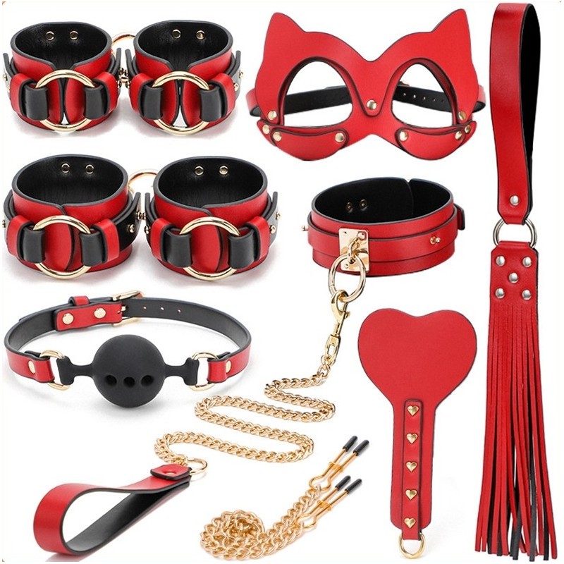 Coffret SM Bondage 8 Pièces Rouge-Noir