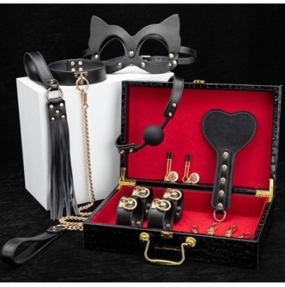 Coffret SM Bondage 8 Pièces Noir- Kit SM en stock sur Fun et plaisirs