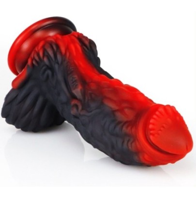 Gode Dragon Yong 15 x 5.5cm Noir-Rouge- Godes insolites en stock sur Fun et plaisirs