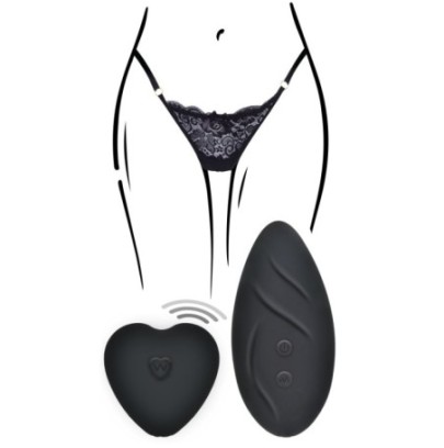 Stimulateur de clitoris télécommandé Panty Angel Noir- 100% Clitoris en stock sur Fun et plaisirs